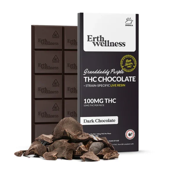 Δ9 THC Chocolate Bar - Granddaddy Purple - Live Resin (Indica) - 100mg