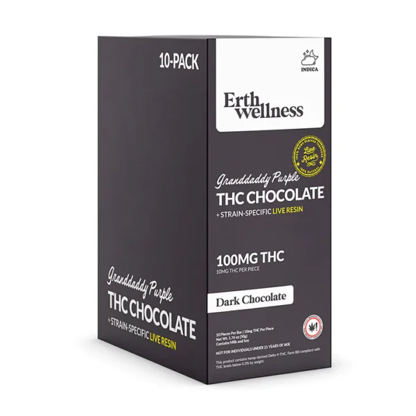 Δ9 THC Chocolate Bar - Granddaddy Purple - Live Resin (Indica) - 100mg - Image 4