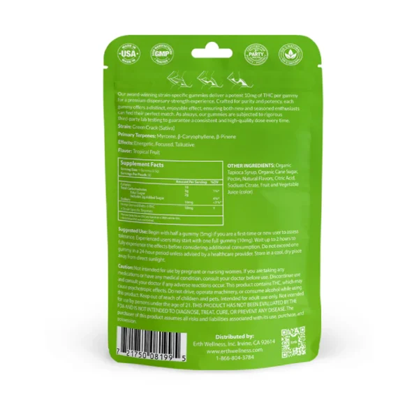 Δ9 THC Gummies - Green Crack - Strain Specific (Sativa) - 300mg - Image 4