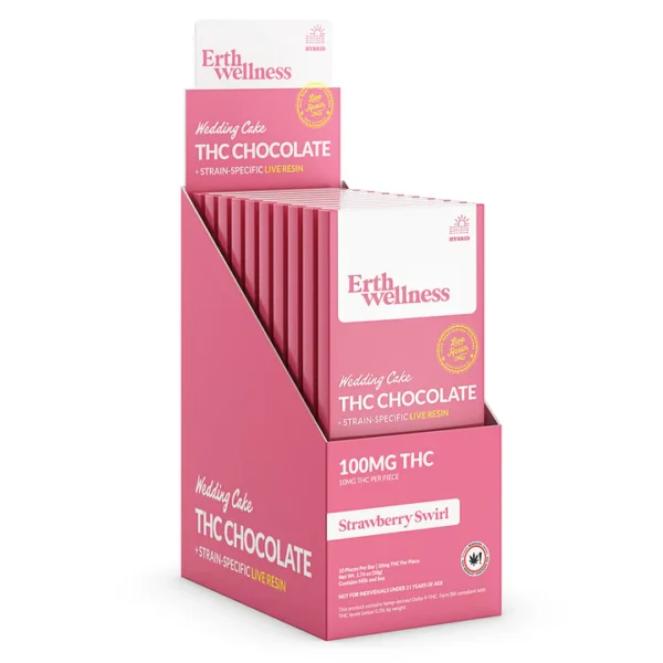 Δ9 THC Chocolate Bar - Wedding Cake - Live Resin (Hybrid) - 100mg - Image 2