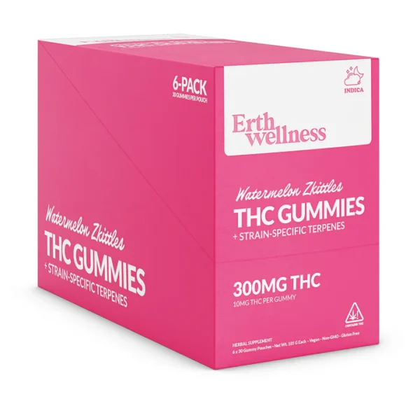 Δ9 THC Gummies - Watermelon Zkittles - Strain Specific (Indica) - 300mg - Image 3